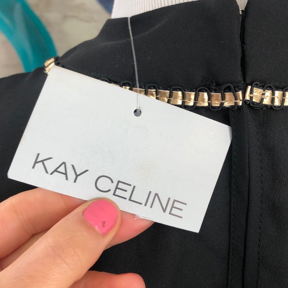Kay Celine Black Top with gold embroidery - Picture 5 of 5